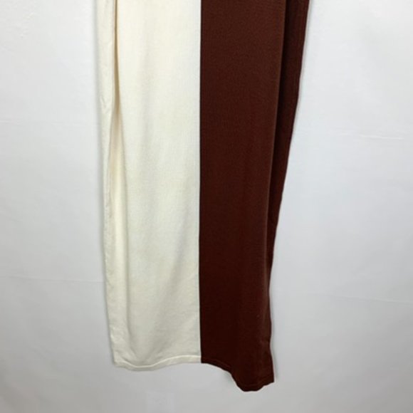 NWT Ronny Kobo Angua Brown White Colorblock Stripe Sleeveless Maxi Dress - Picture 10 of 12